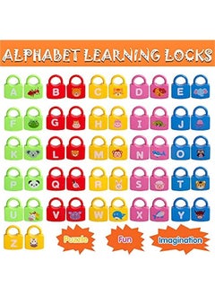 Generic Color Alphabet Learning Lock Toys Educational Letter Combination-with 26 Locks, 26 Keys Montessori Preschool Alphabet Learning Game for Ages 3 yrs+  - Image 4
