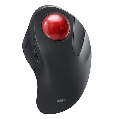 Nulea Wireless Ergonomic Trackball Mouse, Rechargeable, Bluetooth Rollerball Mouse, 44mm Index Finger Trackball, 5 Adjustable DPI, Compatible with PC, Laptop, Mac - Image 1