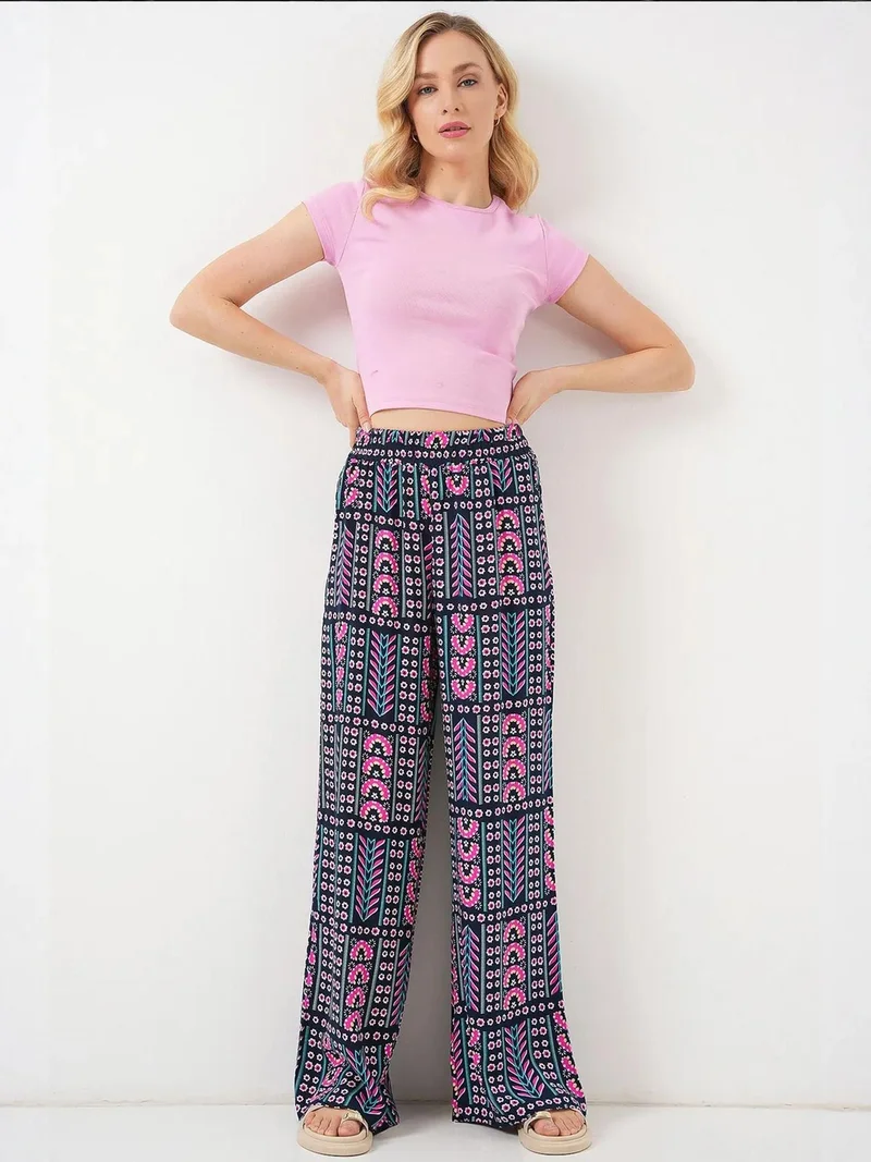 BIG DART BDART High Waist Geometric Striped Palazzo Pants
