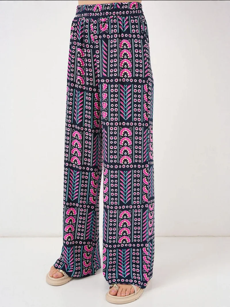 BIG DART BDART High Waist Geometric Striped Palazzo Pants