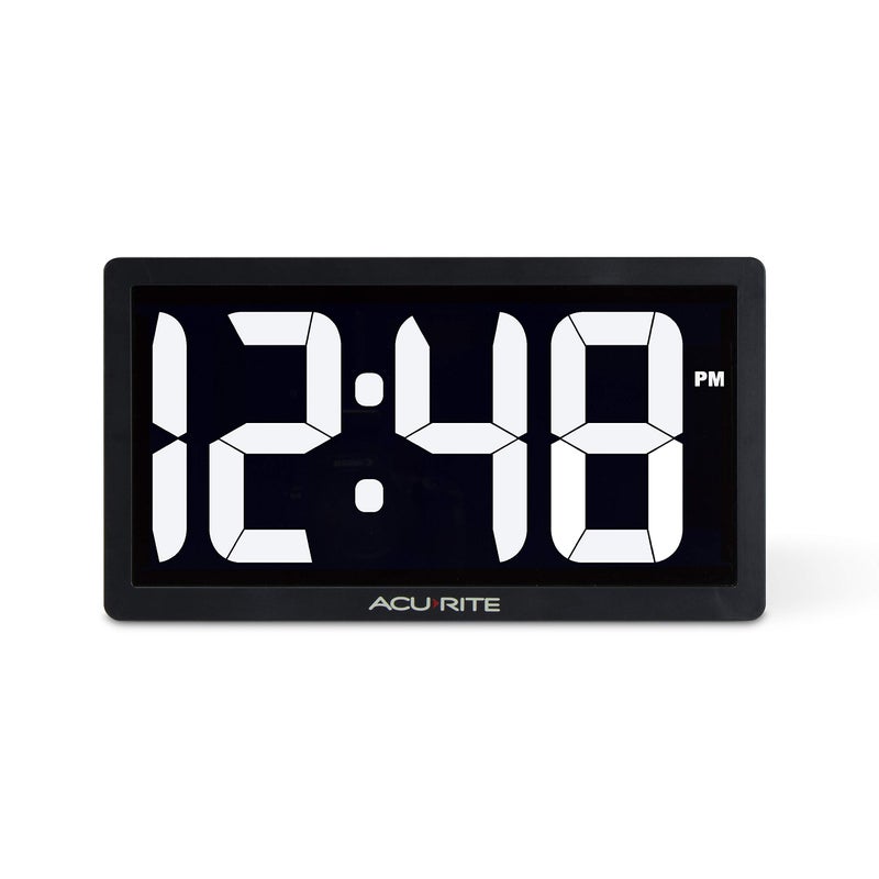 AcuRite 75114M 10-inch LED Digital Clock with Auto Dimming Brightness White - Image 1