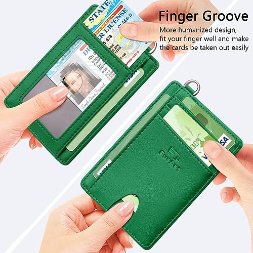 FurArt محفظة FurArt نحيفة وعصرية، محفظات جيب أمامية، حجب RFID، حامل بطاقات ائتمان للرجال - أخضر غابة - Image 3