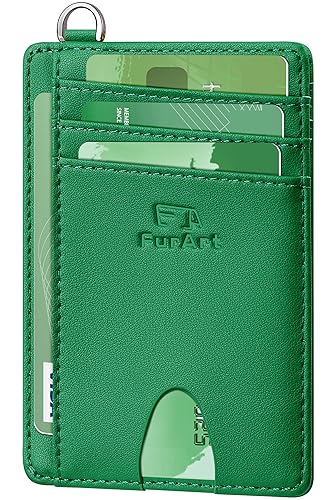FurArt محفظة FurArt نحيفة وعصرية، محفظات جيب أمامية، حجب RFID، حامل بطاقات ائتمان للرجال - أخضر غابة - Image 1