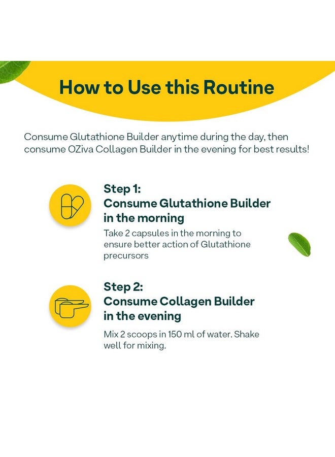 OZiva Plant Based Collagen Berry Orange Supplement 250 grams and OZiva Plant Based Glutathione Builder 60 Vegetarian Capsules - Image 2