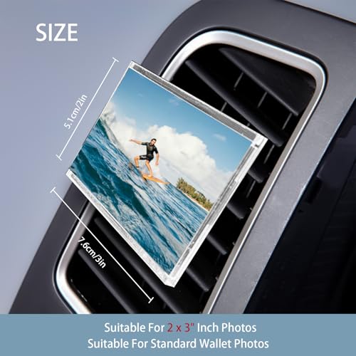 ORIESSE Car Photo Frame Air Freshener Vent Clip,Car Dashboard Accessories for Women,Customizable Pictures and Fragrance Vent Clip (No Photo Print) - Image 4