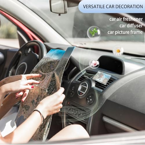 ORIESSE Car Photo Frame Air Freshener Vent Clip,Car Dashboard Accessories for Women,Customizable Pictures and Fragrance Vent Clip (No Photo Print) - Image 3
