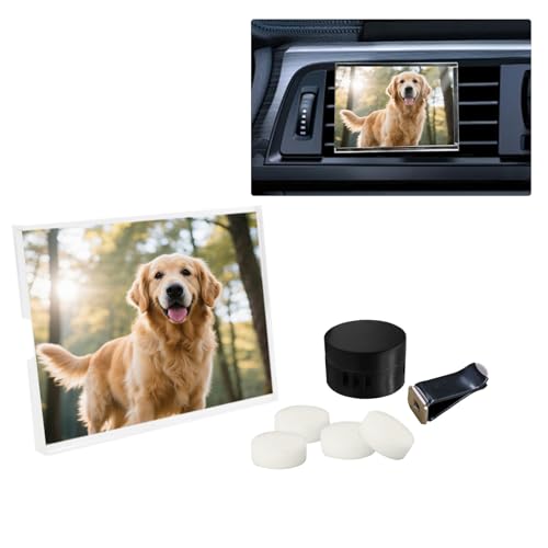 ORIESSE Car Photo Frame Air Freshener Vent Clip,Car Dashboard Accessories for Women,Customizable Pictures and Fragrance Vent Clip (No Photo Print) - Image 1