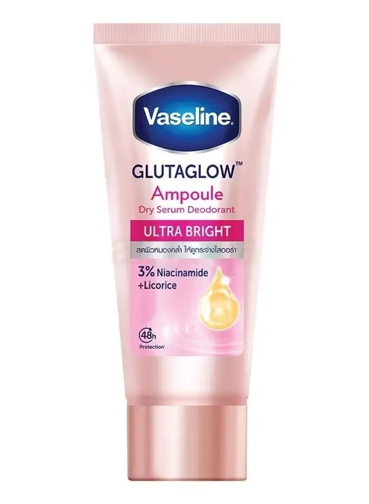 Vaseline GlutaGlow Ampoule Dry Serum Deodorant Ultra Bright with 3% Niacinamide + Licorice, 48h Protection, 45ml - Image 1