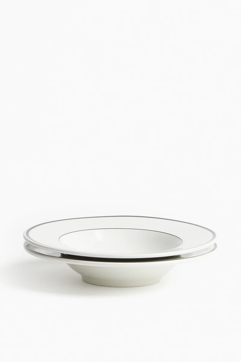 H&M 2-pack porcelain deep plates