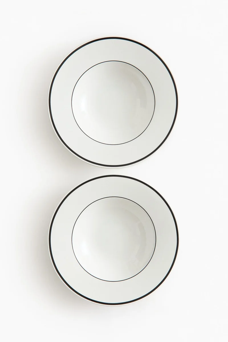 H&M 2-pack porcelain deep plates