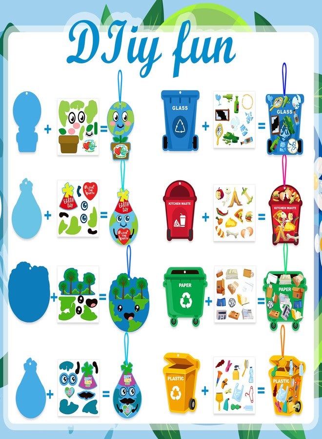 HOWAF 24 حزمة زينة عيد الأرض DIY، اصنع فن عيد الأرض الخاص بك للأطفال، مجموعة أدوات فرز بيئية، ملصقات بطاقات DIY لاحتفالات يوم الأرض، نشاط في الفصل الدراسي - Image 5