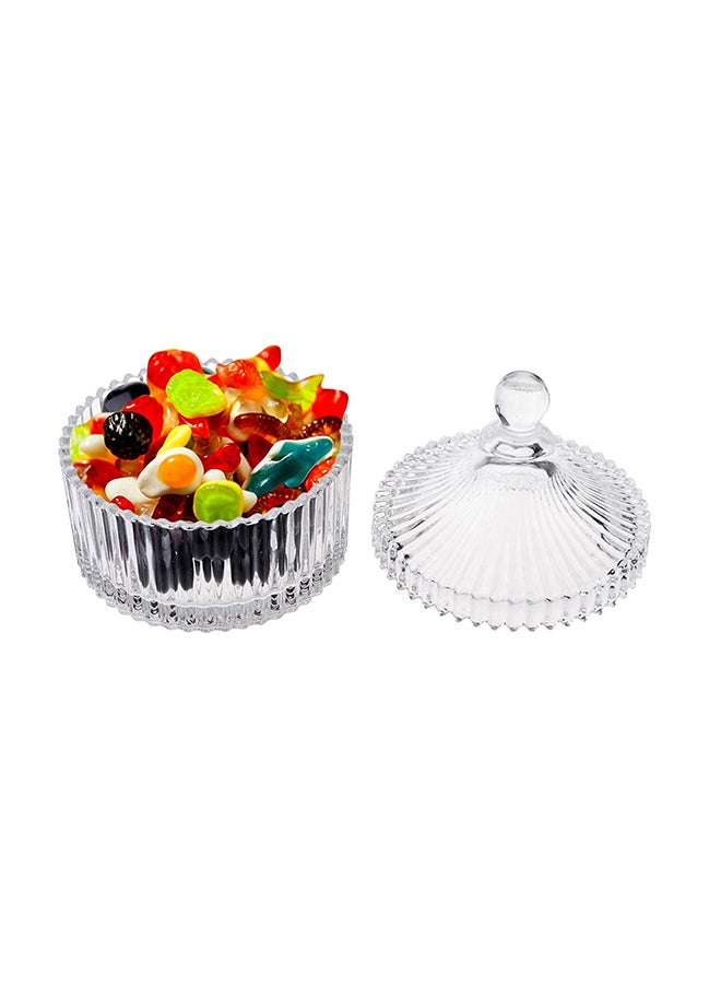 Glass Sugar Bowl With Lid Clear 11x10.5x9cm - Image 4