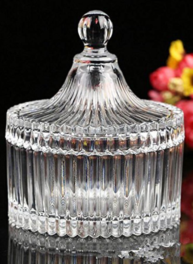 Glass Sugar Bowl With Lid Clear 11x10.5x9cm - Image 3