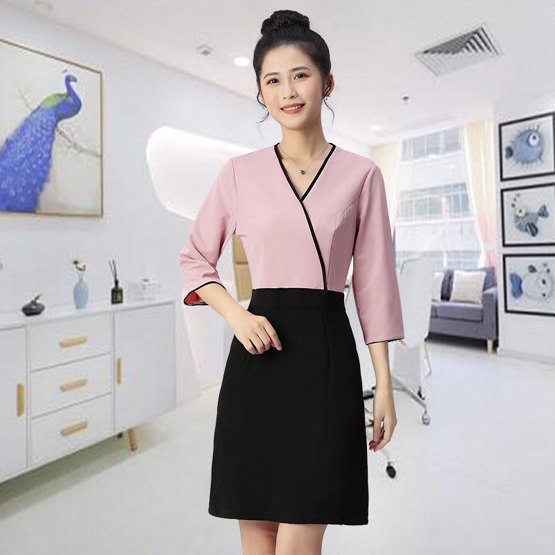 2024 Autumn New Beauty Salon Overalls Female Beautician Skin Management Spa Health Salon Simple Temperament Outfit - Image 1