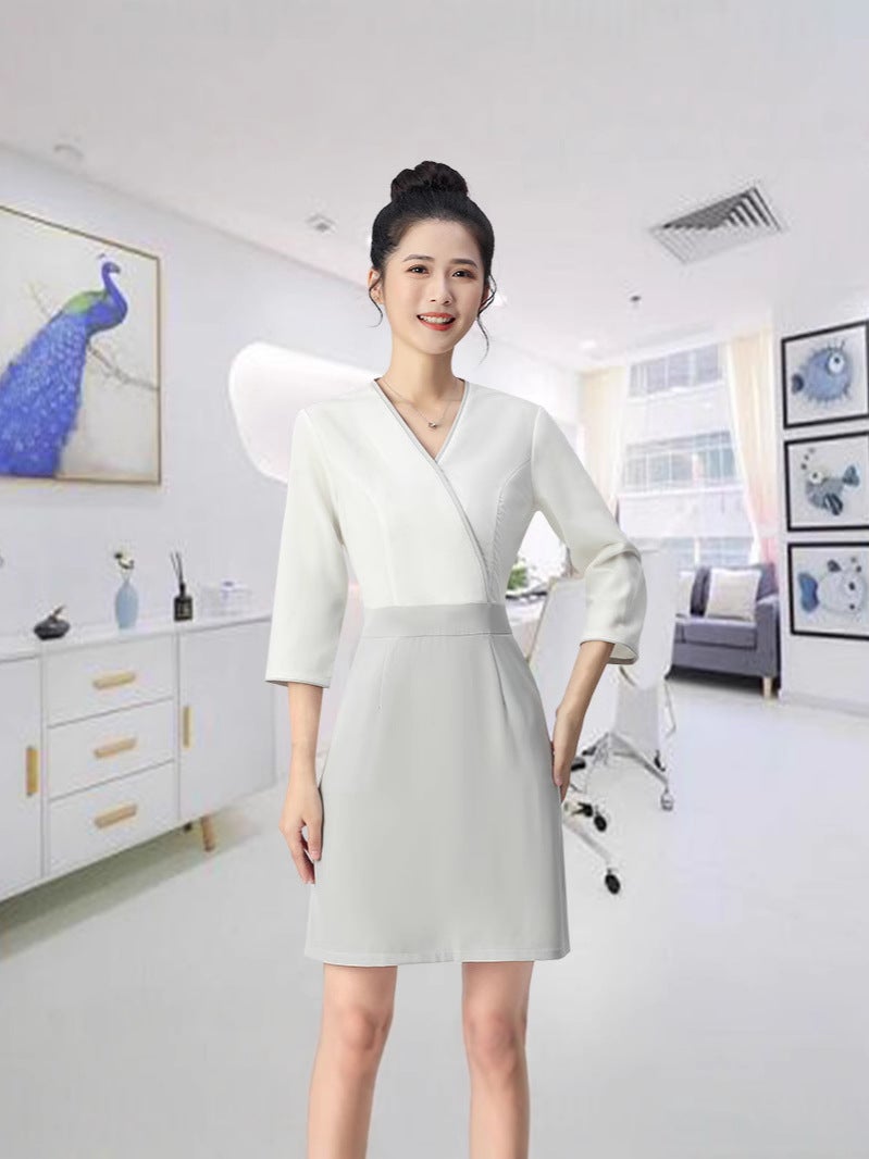 2024 Autumn New Beauty Salon Overalls Female Beautician Skin Management Spa Health Salon Simple Temperament Outfit - Image 3