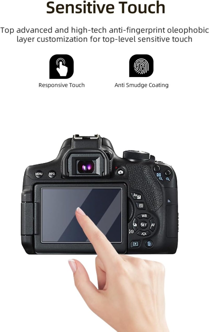 WUNIAK Screen Protector for Canon 800D/750D, HD Protective Film 4h Hardness Screen Protector,Easy Installation,Anti-Scratch,HD Quality,(3 Pack) - Image 5