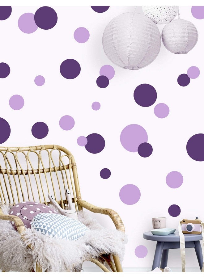 Create-A-Mural Polka Dot Wall Decals Girls Room Wall Decor Stickers Wall Dots Vinyl Circle Peel & Stick Diy Bedroom Playroom Kids Room Baby Nursery Toddler To Teen Bedroom Decoration (Dark & Light Purple) - Image 2