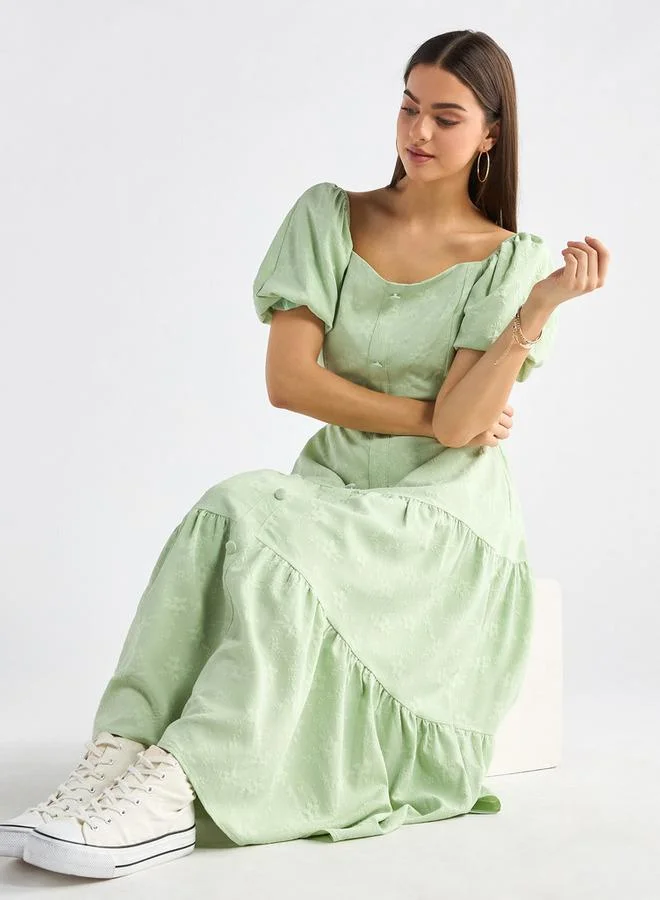 Splash FAV Tiered Puff Sleeve Dress