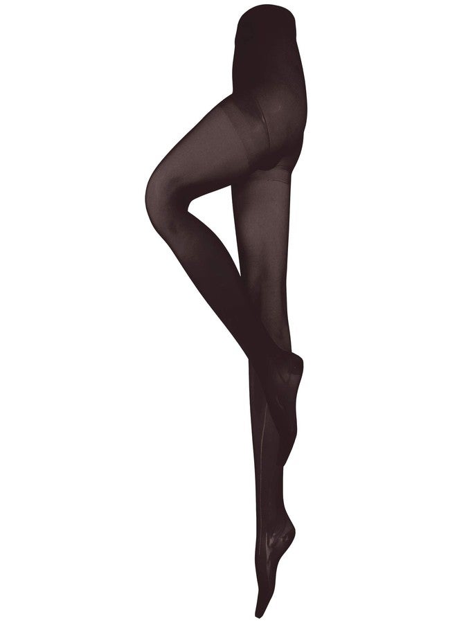 NuVein Medical Compression Pantyhose, 15-20 mmHg Support, Soft Comfort Opaque Microfiber, Black, Large - Image 1