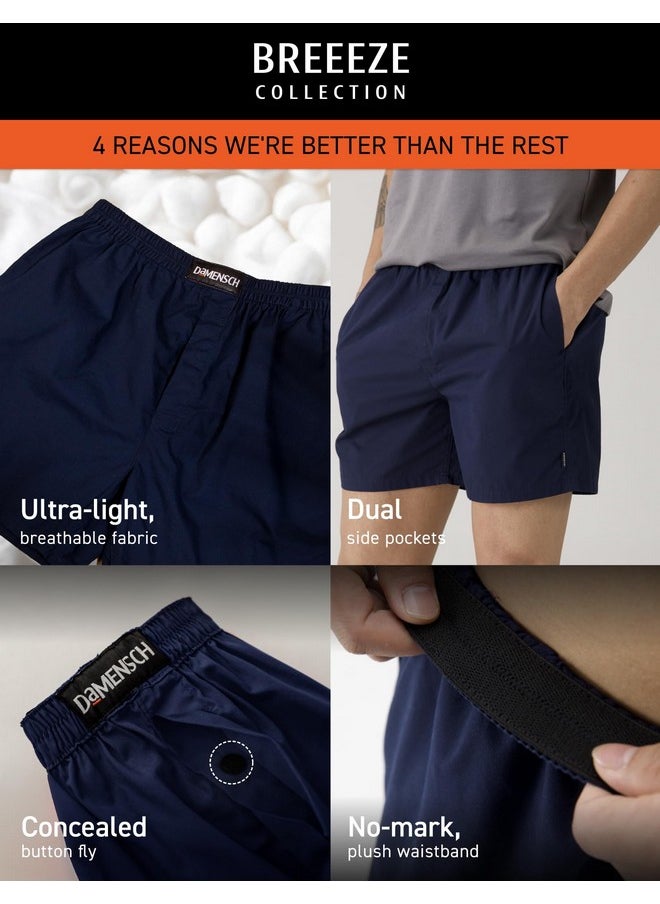 DaMENSCH DAMENSCH Men's Regular Fit Cotton Breeze Ultra - Light Solid Boxer Shorts Cotton, Boxers for Men,Cotton Shorts for Men, Boxer Shorts for Men-Havana Blue-M  - Image 2