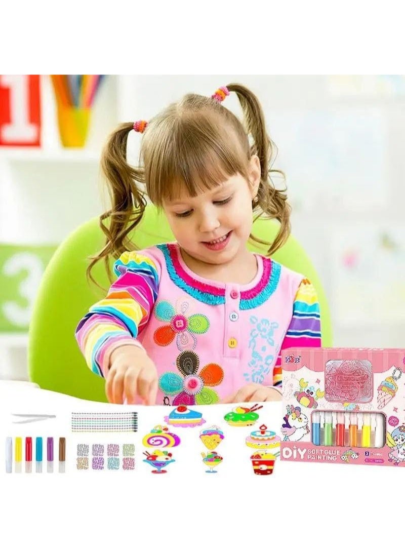 DIY Soft Glue Painting Kit – Create your own world with colors! – For ages 3 and up. Washable glue that leaves no residue. – Ideal for developing fine motor skills and creativity. – Perfect as a fun art hobby for kids. Just fill in the shapes with paint, let them dry, and create your own decorations!  🎁 A great gift for craft and art lovers. - Image 2