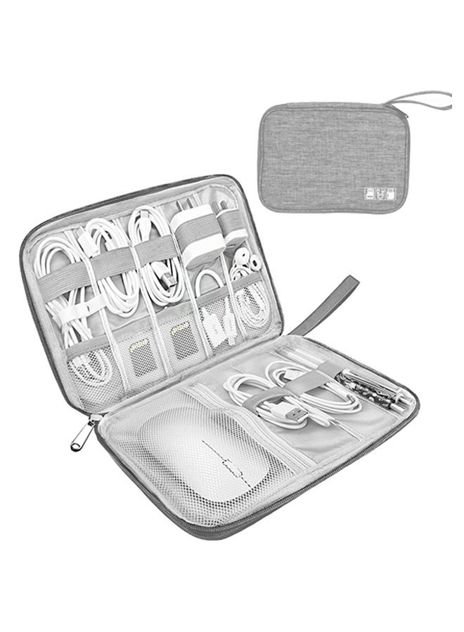 MXN Portable Cable Storage Bag, Waterproof Cable Organizer Bag,Travel Cord Organizer Pouch for Small Charging Cord Storage (Grey)  - Image 1