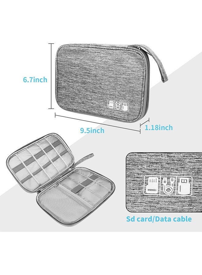 MXN Portable Cable Storage Bag, Waterproof Cable Organizer Bag,Travel Cord Organizer Pouch for Small Charging Cord Storage (Grey)  - Image 2