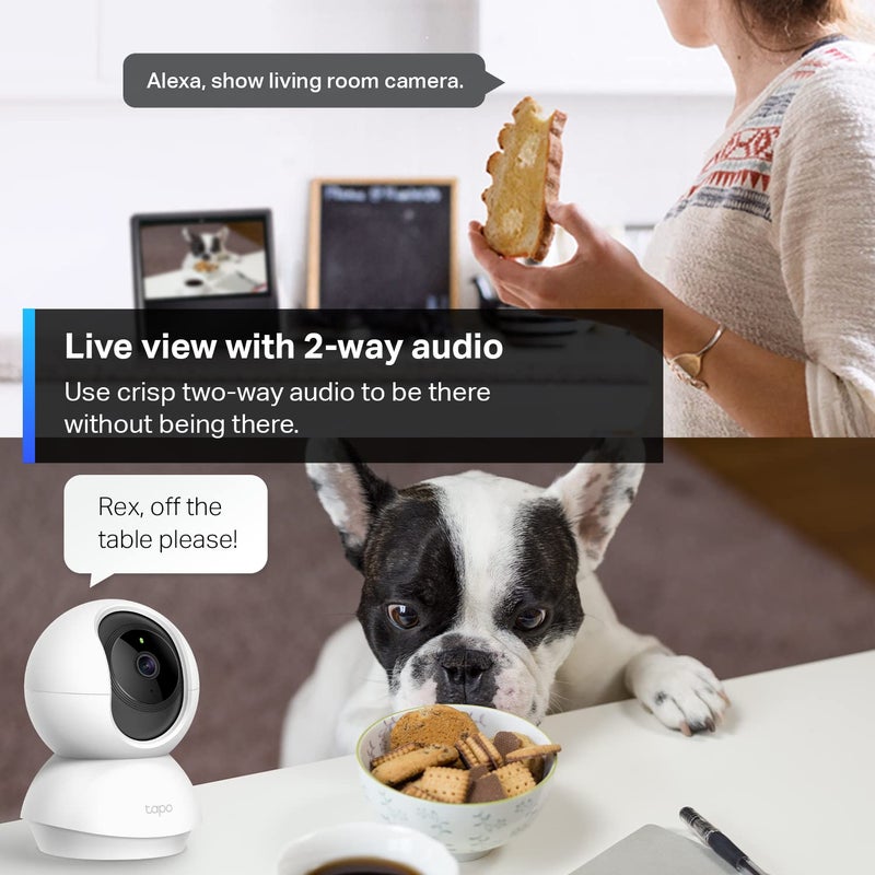 Tapo TP-Link 2K Pan Tilt Security Camera for Baby Monitor, Dog Camera w/Motion Detection, 2-Way Audio Siren, Night Vision, Cloud &SD Card Storage (Up to 256 GB), Works with Alexa & Google Home (C210) - Image 5