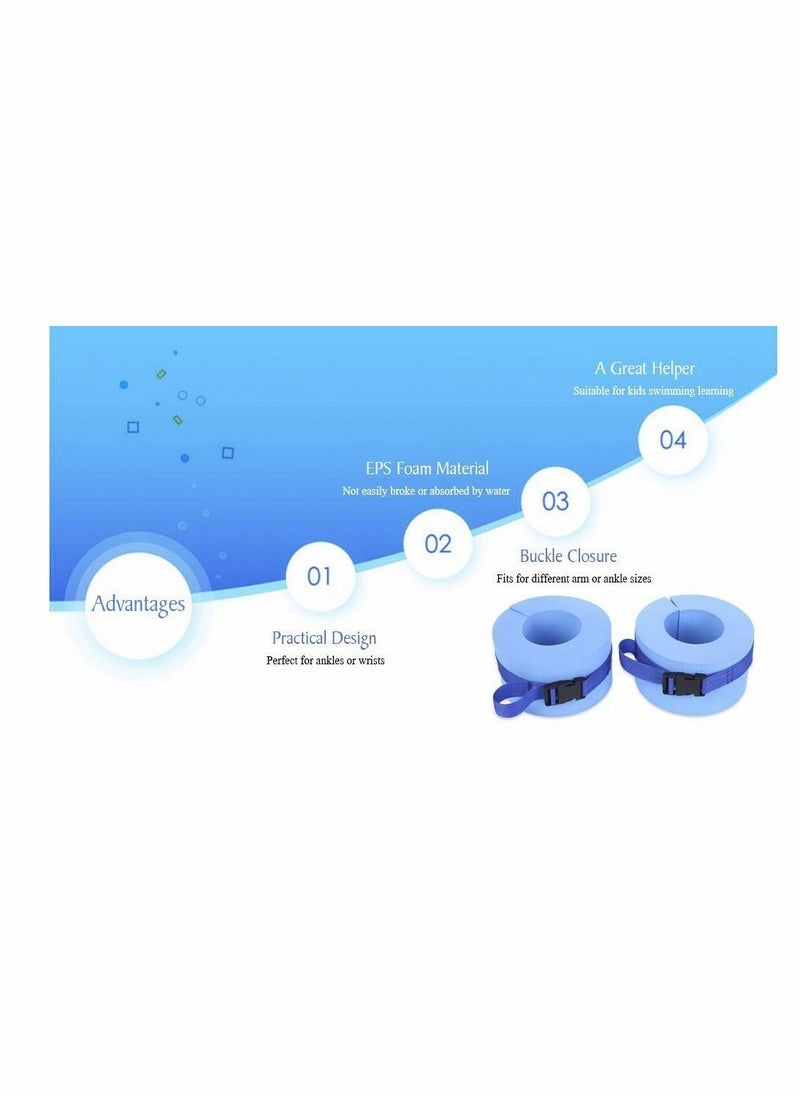 KASTWAVE Foam Swim Aquatic Cuffs,Exercise Cuffs Water Aerobics Float Ring Fitness Exercise Set, Ankles Arms Belts with Quick Release Buckle for Swim Fitness Training Set of 2  - Image 3