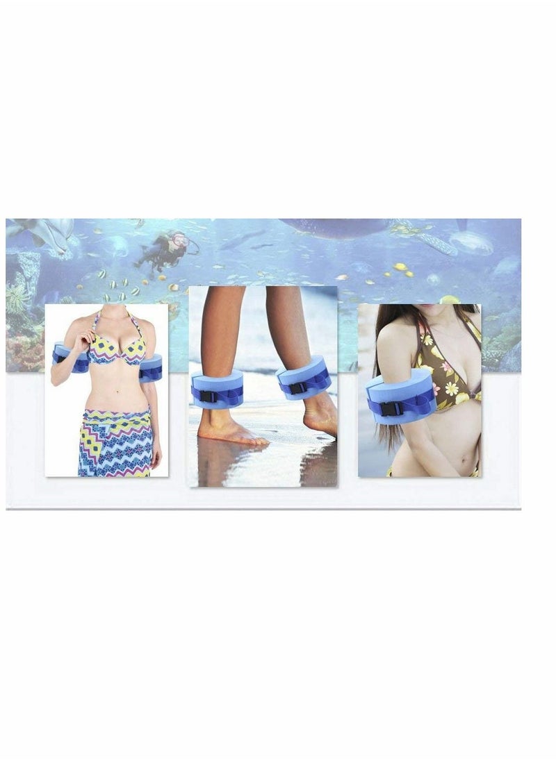 KASTWAVE Foam Swim Aquatic Cuffs,Exercise Cuffs Water Aerobics Float Ring Fitness Exercise Set, Ankles Arms Belts with Quick Release Buckle for Swim Fitness Training Set of 2  - Image 2
