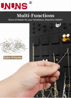 UNUNS Hanging Earrings Organizer,2 Packs Earring Holder,Holds Up To 300 Pairs, Compact Design,Soft Material,Earring Hanger Earring Display Hanging Organizer For Women Girls  - Image 5