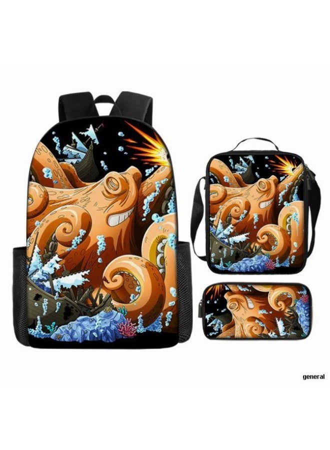 عام أحدث نموذج عالمي من الكرتون طباعة ثلاثة قطعة حقيبة مجموعة ( الطلاب ، الأطفال ، الأصدقاء ، نزهة ، تسلق الجبال ، الخ . ) - Image 1