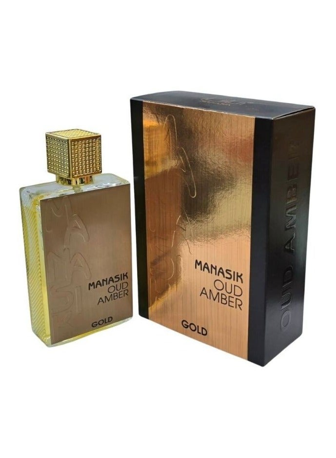 مناسك عود عنبر ذهبي عطر عربي للجنسين 100 مل - Image 2
