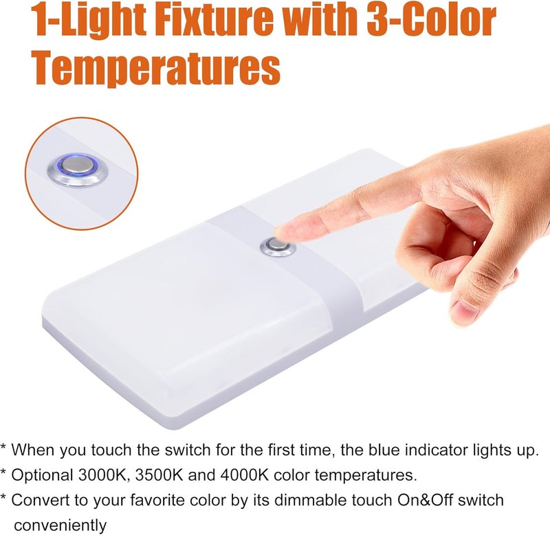 FACON LED 12V RV Interior Lights with Touch Dimmable Switch, Double Dome Light 12W 1000LM, 3Colors: 3000K/3500K/4000K, 12Volts LED Ceiling Light for RV, Camper, Caravan, Trailer, 5th Wheel, Boat - Image 2