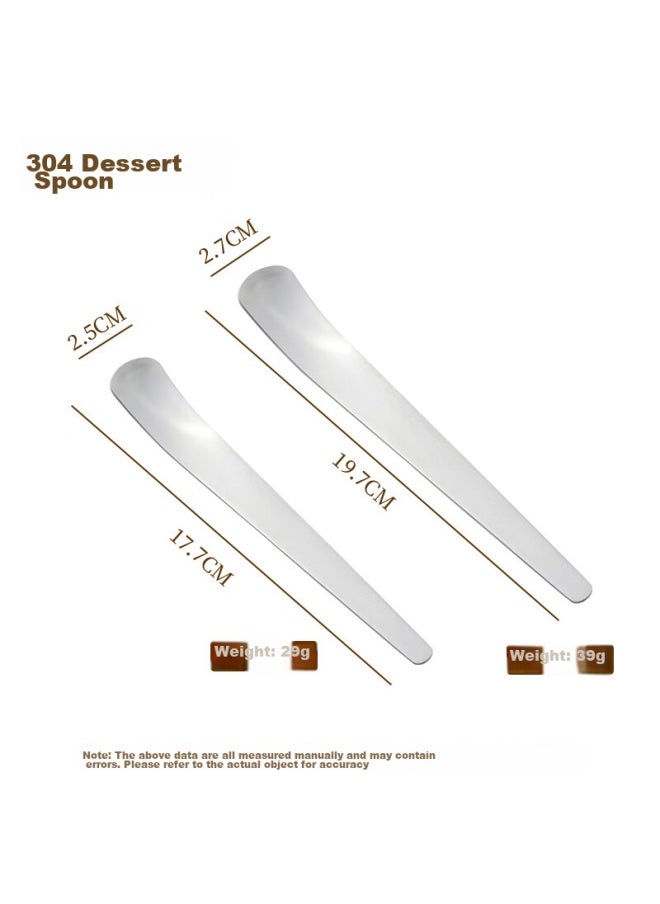 Bai Jie Baijie 304 Stainless Steel Long-handled Spoons, Mixing Spoons, Coffee Spoons, Dessert Spoons, Extended Ice Spoons, Small Soup Spoons, 2-piece Set  - Image 2