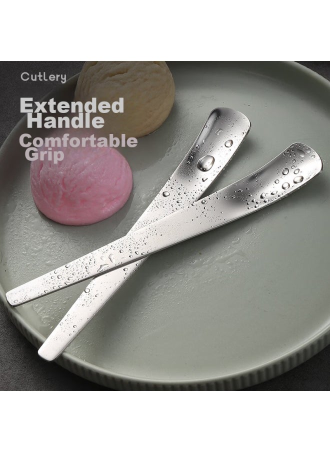Bai Jie Baijie 304 Stainless Steel Long-handled Spoons, Mixing Spoons, Coffee Spoons, Dessert Spoons, Extended Ice Spoons, Small Soup Spoons, 2-piece Set  - Image 3