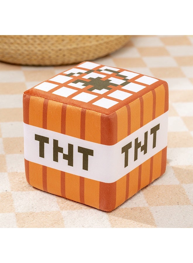 HALAMODO Gaming TNT Dynamite Design Plush Pillow Block Doll Pillow Game Surrounding Sponge Blocks 20cm×20cm - Image 1