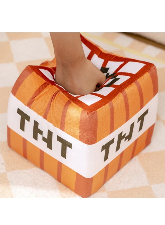 HALAMODO Gaming TNT Dynamite Design Plush Pillow Block Doll Pillow Game Surrounding Sponge Blocks 20cm×20cm - Image 5