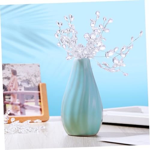 Garneck 50 Stems Artificial Bouquet DIY Crafts 17cm Artificial Water Drop Acrylic Flower Wire Stems Crystal Diamante Flower Branches Thanksgiving Day & Christmas Decortaion - Image 4