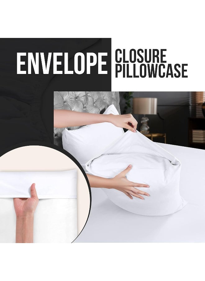 Utopia Bedding Utopia Bedding Queen Pillow Cases - 2 Pack - Envelope Closure - Soft Brushed Microfiber Fabric - Shrinkage and Fade Resistant Pillow Covers 20 X 30 Inches (Queen, White)  - Image 3