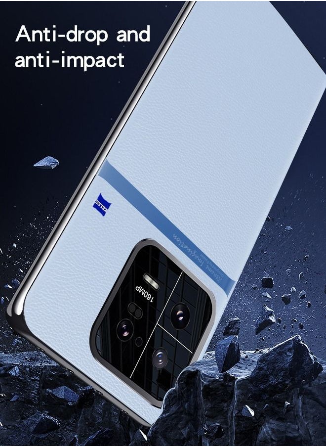 GROIC Case for Xiaomi 13 Pro 6.73 " PU Leather Cover, Lichee Grain Electroplated Hard Shell Protective Ultra Thin Anti-Slip Case Luxury Ultra-Thin Leather Metal Nameplate Cover  - Image 5