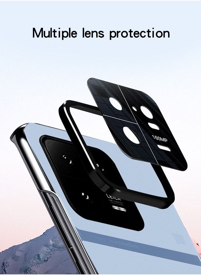 GROIC Case for Xiaomi 13 Pro 6.73 " PU Leather Cover, Lichee Grain Electroplated Hard Shell Protective Ultra Thin Anti-Slip Case Luxury Ultra-Thin Leather Metal Nameplate Cover  - Image 3
