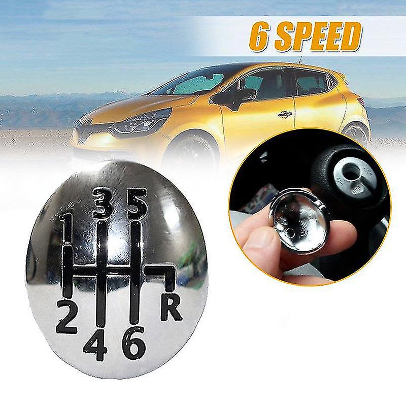 Car Gear Shift Knob Emblem Cover 5 6 Speed Gear Stick Shift Knob Cover Decor For Renault Clio Twingo Scenic Megane Ii 1996-2011 Colour: 6 speed - Image 3