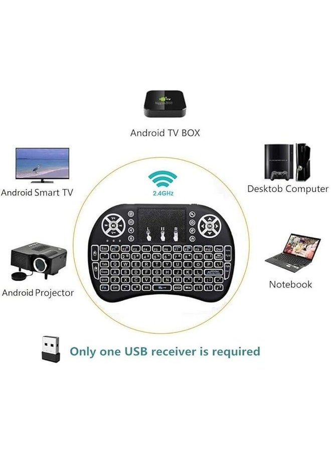 2.4G ماوس لوحة المفاتيح اللاسلكية الصغيرة لوحة المفاتيح اللاسلكية Flymouse مع زر الماوس الأيسر والأيمن الخلفي المزدوج