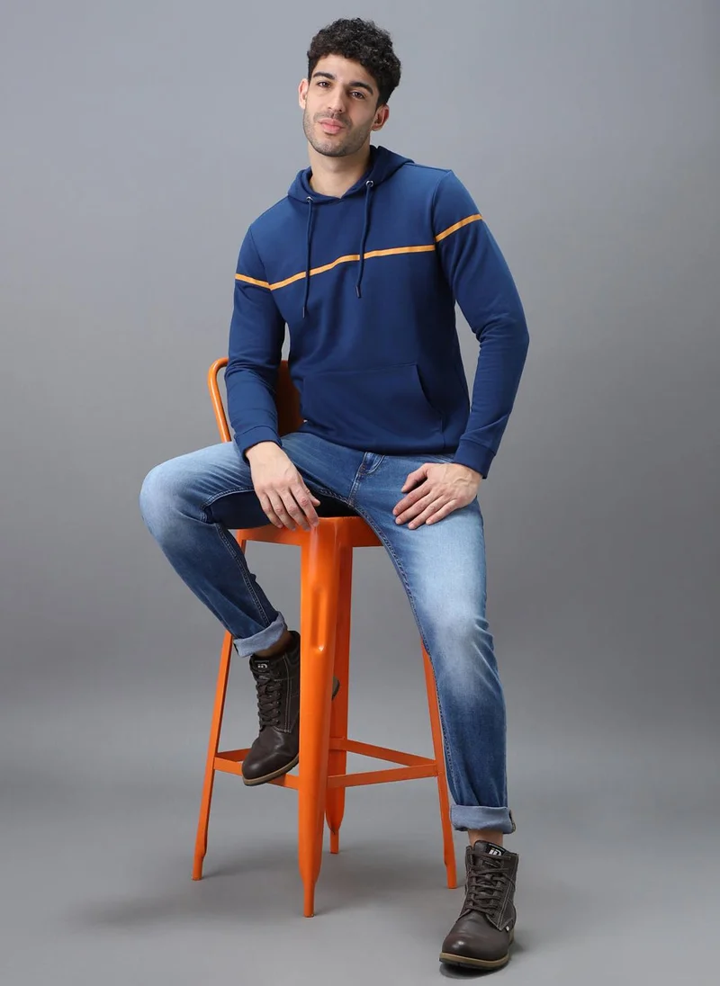 Urbano Fashion  Urbano Fashion Men's Blue Cotton Solid Hooded Neck Sweatshirt for Men | Best Price UAE