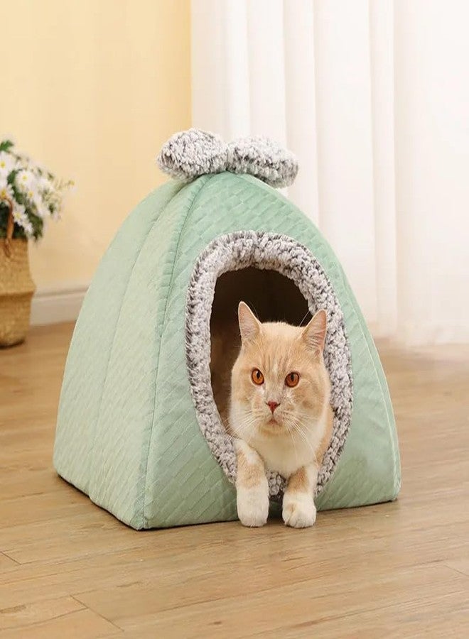 proxin Cat Beds for Indoor Cats - 2 in 1 Cat Cave for Kittens and Small Pets, Foldable Cat House Tent with Removable Washable Cushioned Pillow - Image 1