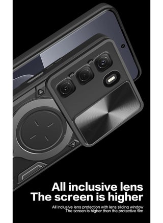 for Infinix Hot 60i 4G / Hot 60 5G Case, Slide Camera Lens Cover, Magnetic Ring Holder Kickstand Protective Phone Case for Infinix Hot 60i 4G / Hot 60 5G, Black - view 5