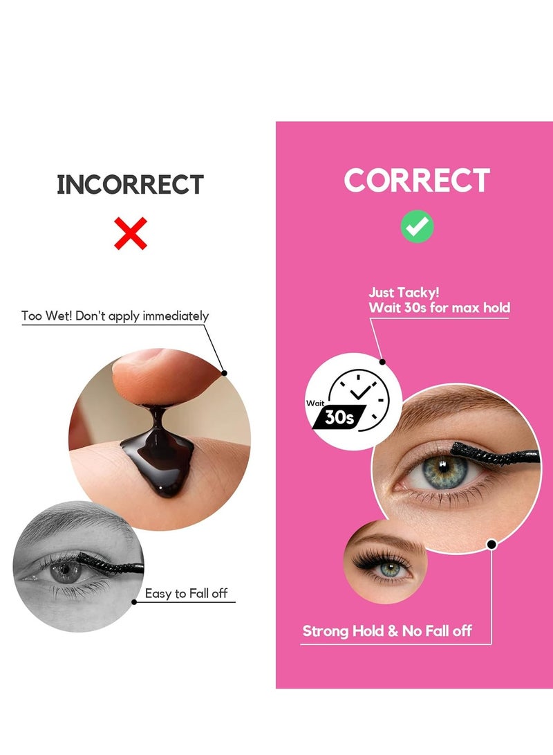 lashvana Eyelash Glue Bond and Seal, 2-in-1 Lash Cluster Glue with Black Bond and Clear Seal, Strong Hold for 72H, Long-Lasting Eyelash Extension Glue for Individual Lashes, DIY Cluster Lashes, Beginners and Home Use, Rose Gold. - Image 5