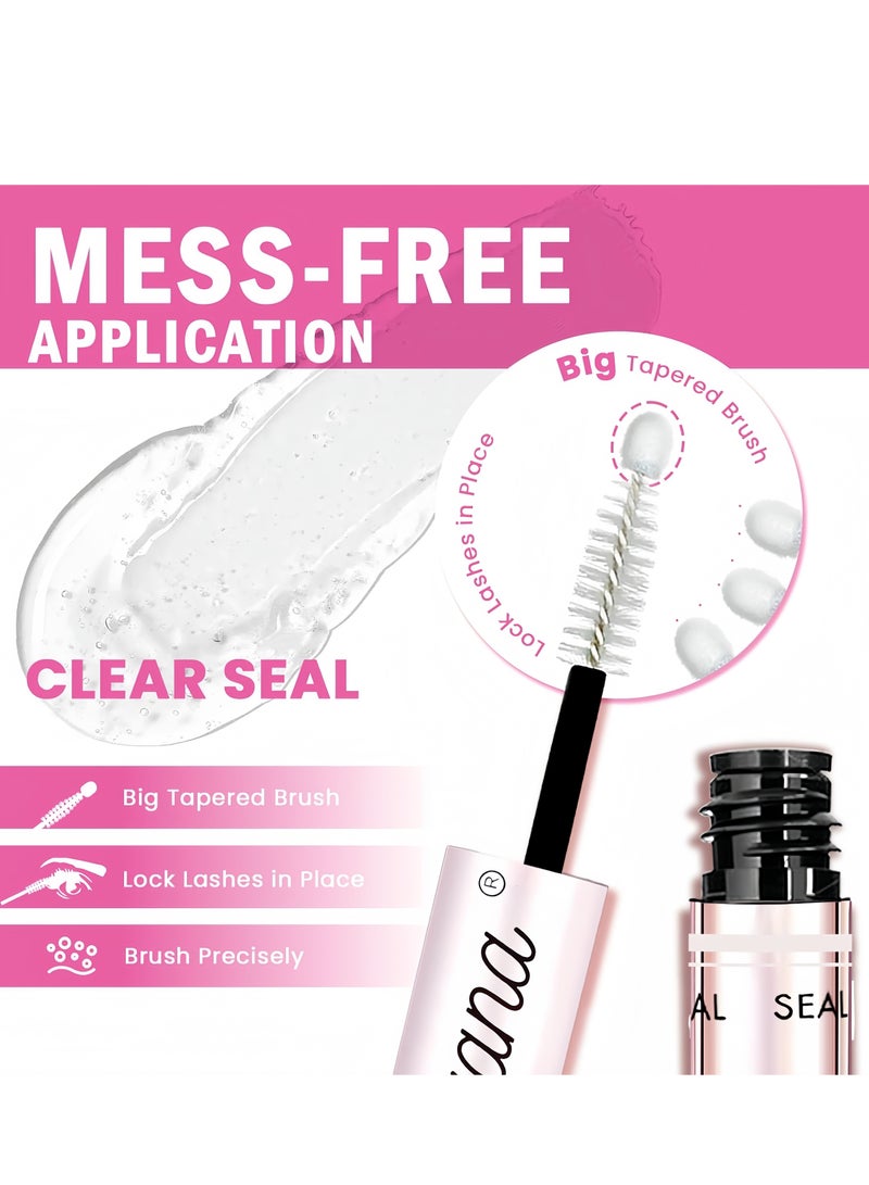 lashvana Eyelash Glue Bond and Seal, 2-in-1 Lash Cluster Glue with Black Bond and Clear Seal, Strong Hold for 72H, Long-Lasting Eyelash Extension Glue for Individual Lashes, DIY Cluster Lashes, Beginners and Home Use, Rose Gold. - Image 4