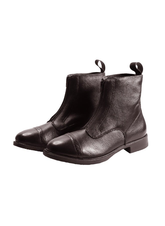 Mont Hawk Long Zipper Closure Retro Style Unisex Fashion Elegant Wear Long Outdoor Boots Women Shoes Mont Hawk Special Genuine Leather Boots (Brown) - Image 1